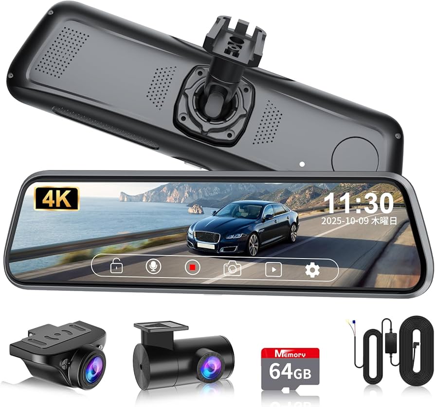 (新品) ミラー型 前後カメラ 4K ドライブレコーダー Amazon | Changer ドライブレコーダー ミラー型 前後カメラ 4K+2.5K 11