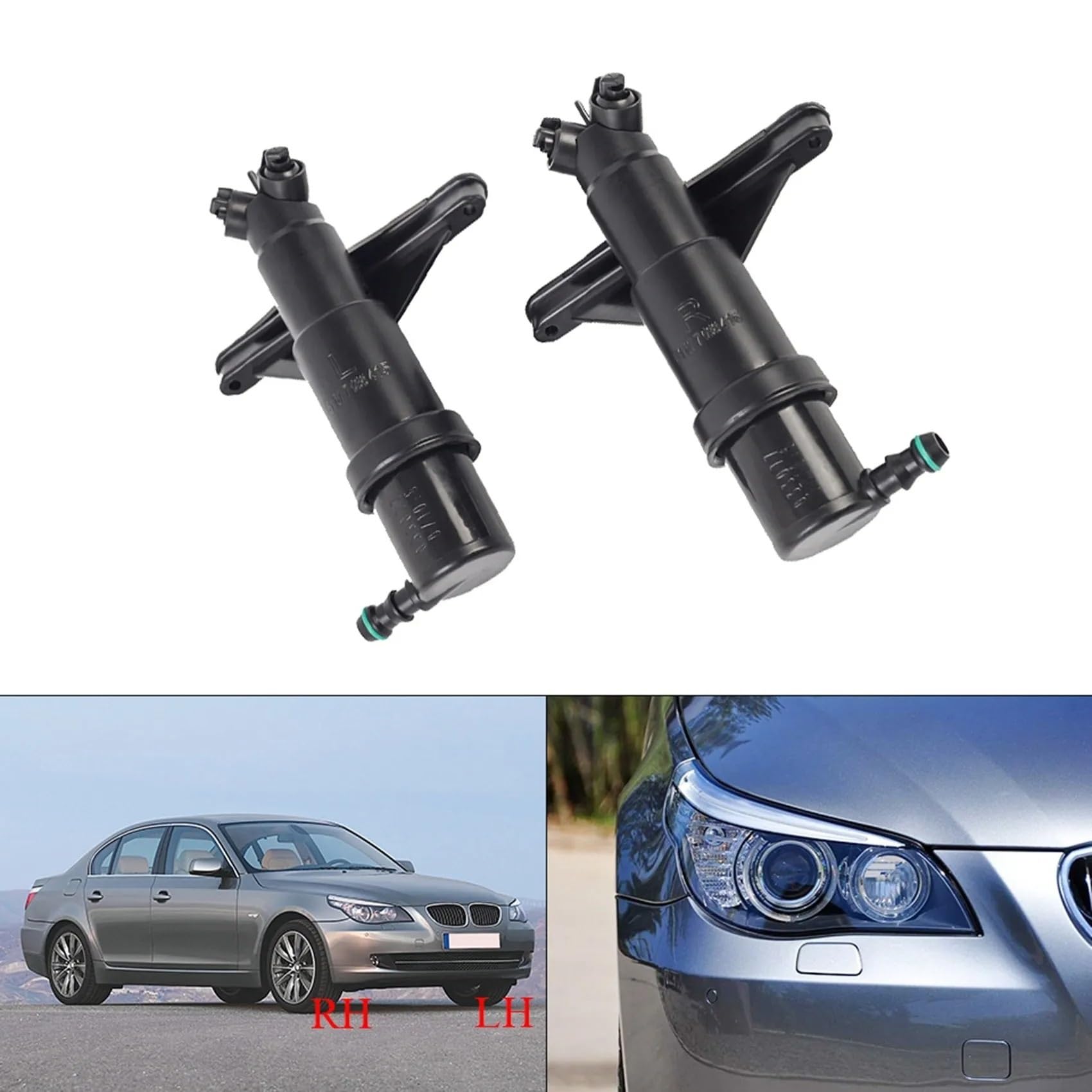 Pompa lavavetri per BMW Serie 5 E60 525I 528I 530I 2005-2011 Faro Sinistro e Destro Pompa ugello lavavetri Cilindro 61677038415 61677038416