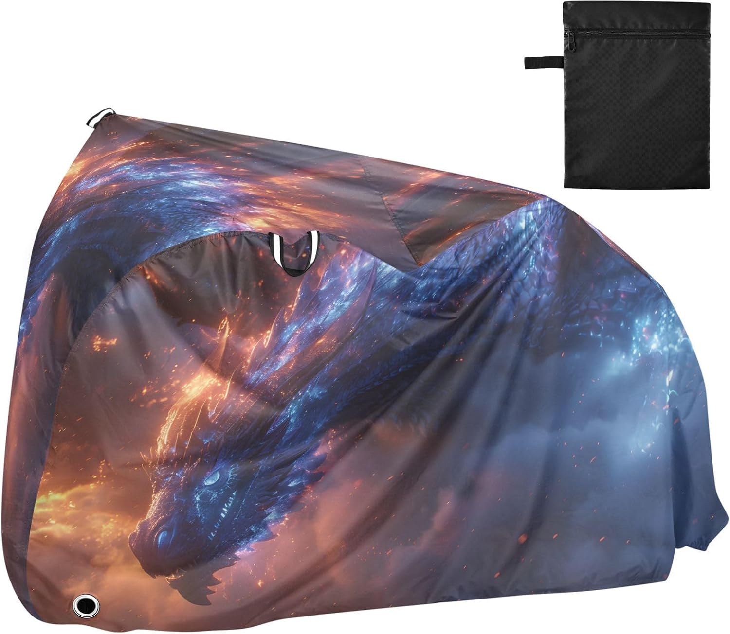 ALAZA Magic Dragon Bike Cover Waterproof Outdoor Ebike Bicycle Covers Tarp Protection for 1/2 Bikes, Sun UV Dust Wind Proof