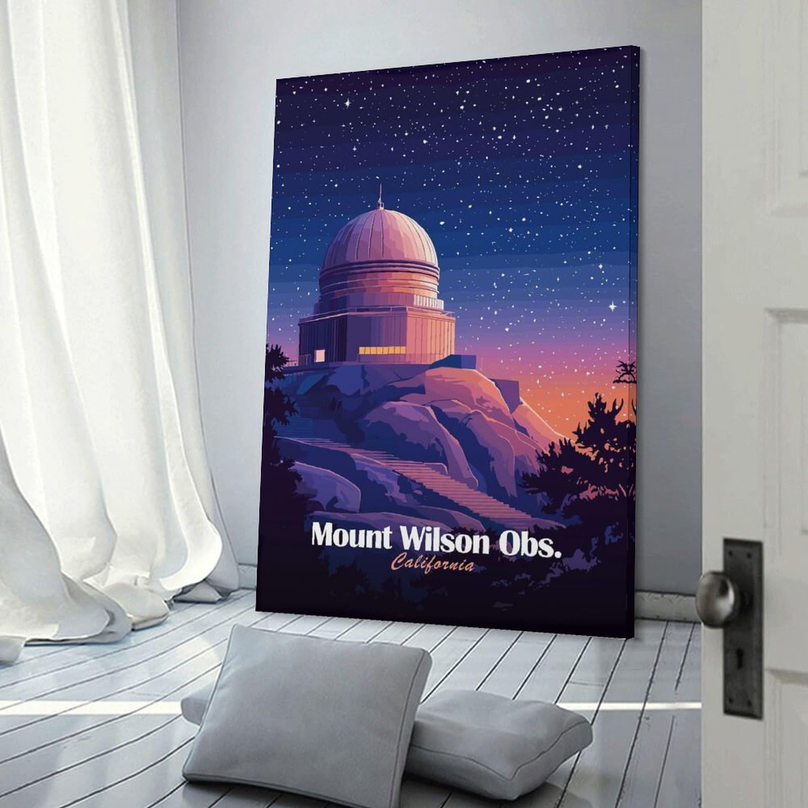 Junmoney Mount Wilson Observatory Wall Picture Print 24x36inch(60x90cm), for Corridors, Hallways Or Apartment Entries, Wall Decor to Refresh Empty Corners