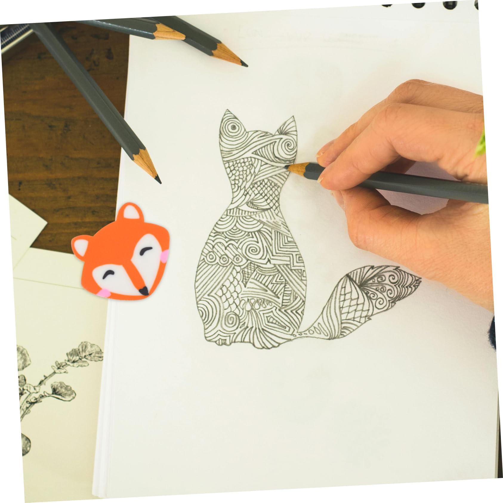 jojofuny 50Pcs Fox Shaped Multi Function Erasers for Cute TPR Pencil Erasers for Sketching Drafting Supplies Classroom Rewards Party Favors