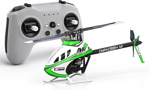 OMPHOBBY M1 V3 PRO 100 Class Mini 3D RC Helicopter Ready to Fly, 6CH Direct Drive with Built-in ELRS Receiver & OFS3+ Flight Control, Micro Helicopters with RadioMaster T8L Transmitter RTF Green