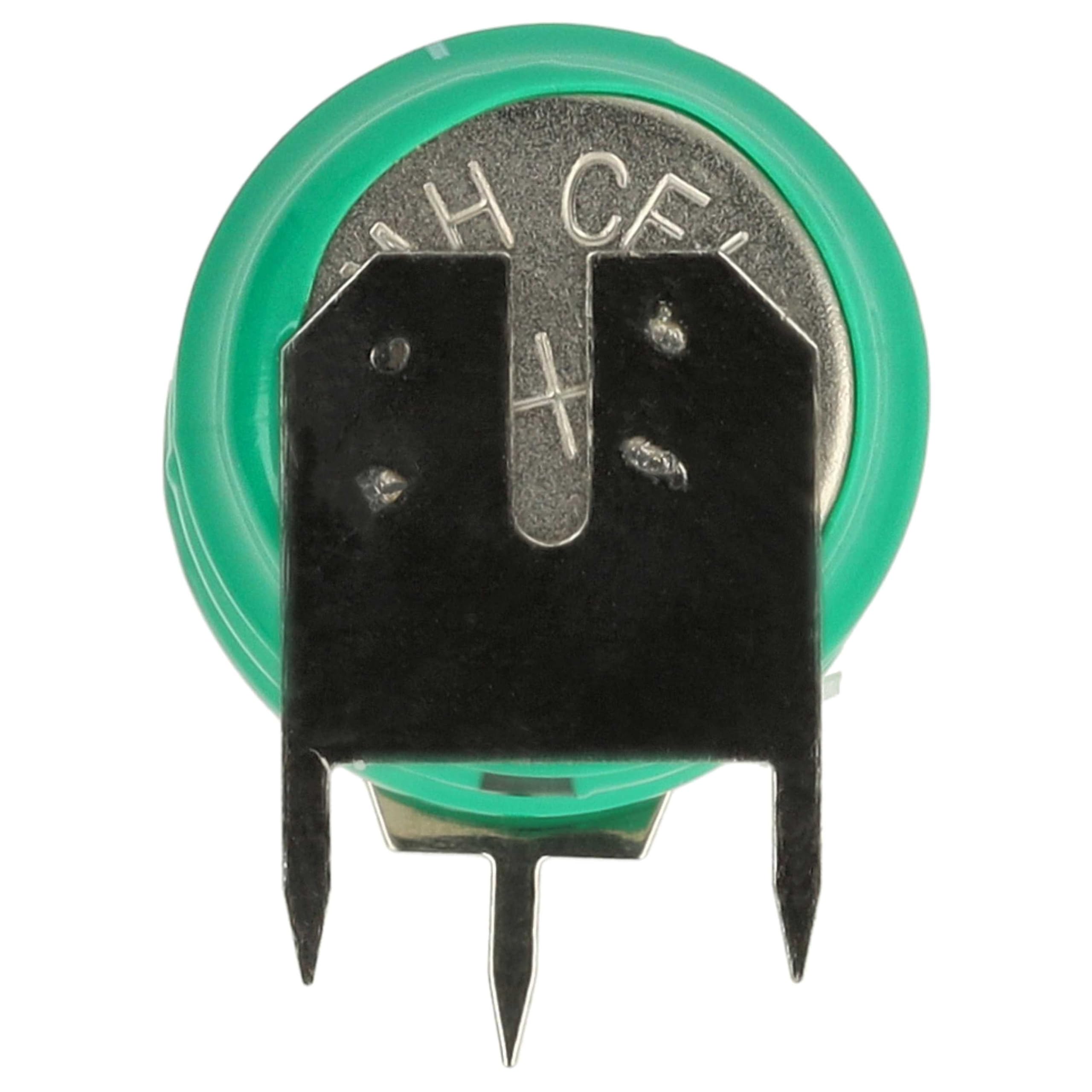 vhbw 100x NiMH Batería de botón de Repuesto Tipo V80H 3 Pines 80 mAh 3,6 V Compatible para lámparas solares, etc.