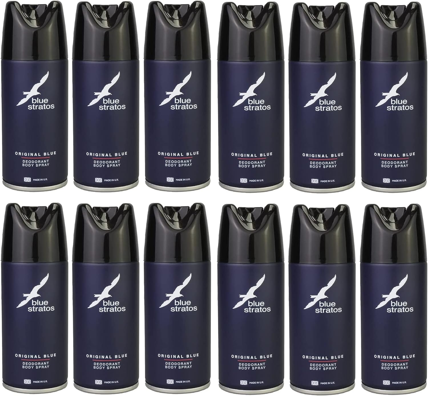 12x Blue Stratos Original Blue Deodorant Body Spray 150ml Amazon.co