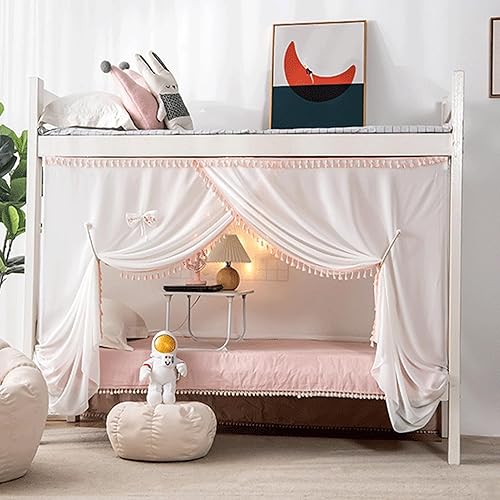 SCMTYWCQ 4 postes esquineros para dormitorio de estudiantes, litera, mosquitera, para cama, cortinas de cama para estudiantes, dormitorio, escuela,