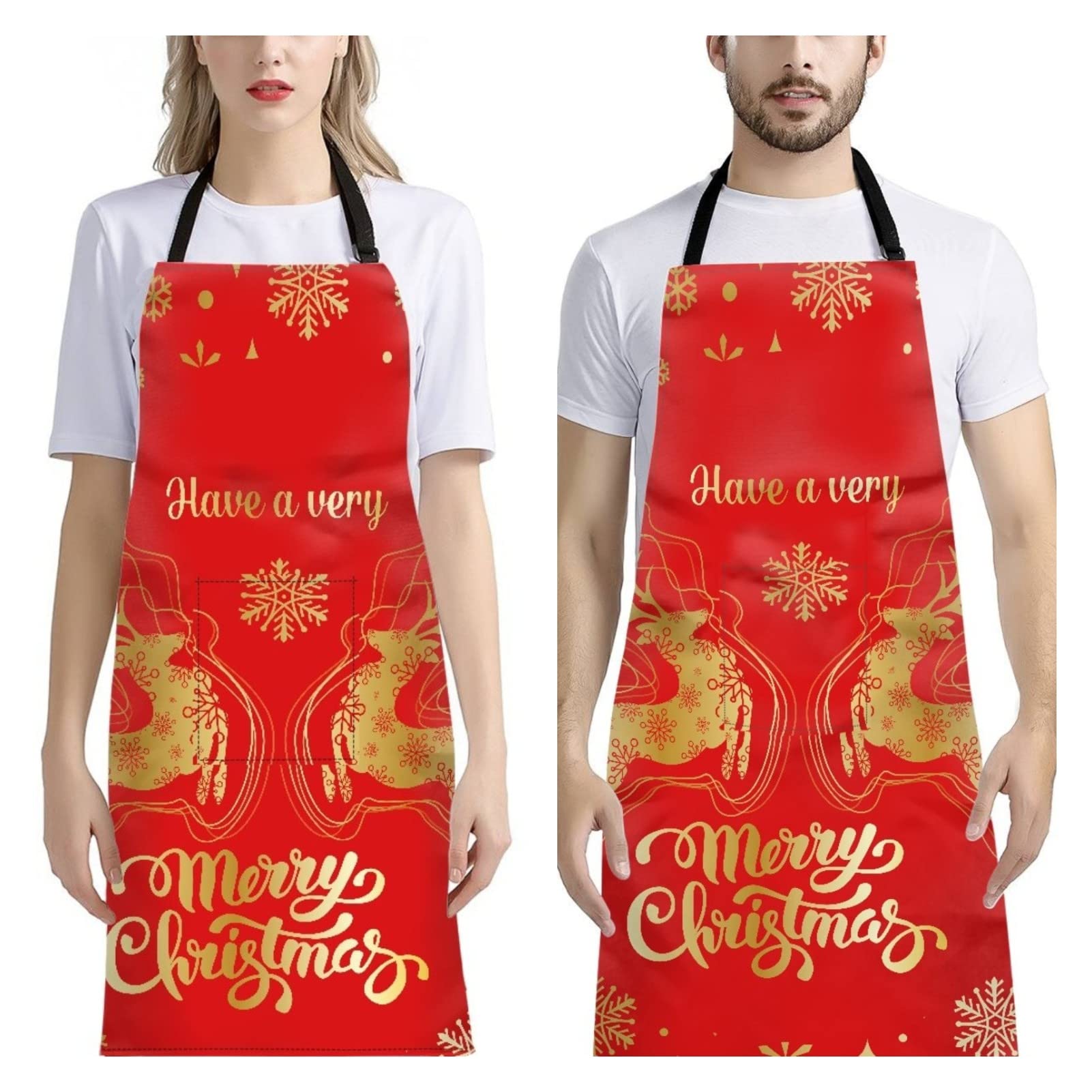 Dajingkj 2 Pack Christmas Funny Aprons for Grandma Women Adjustable Long Apron with Pockets for Cooking Baking Gardening Birthday Apron Gifts for Mom
