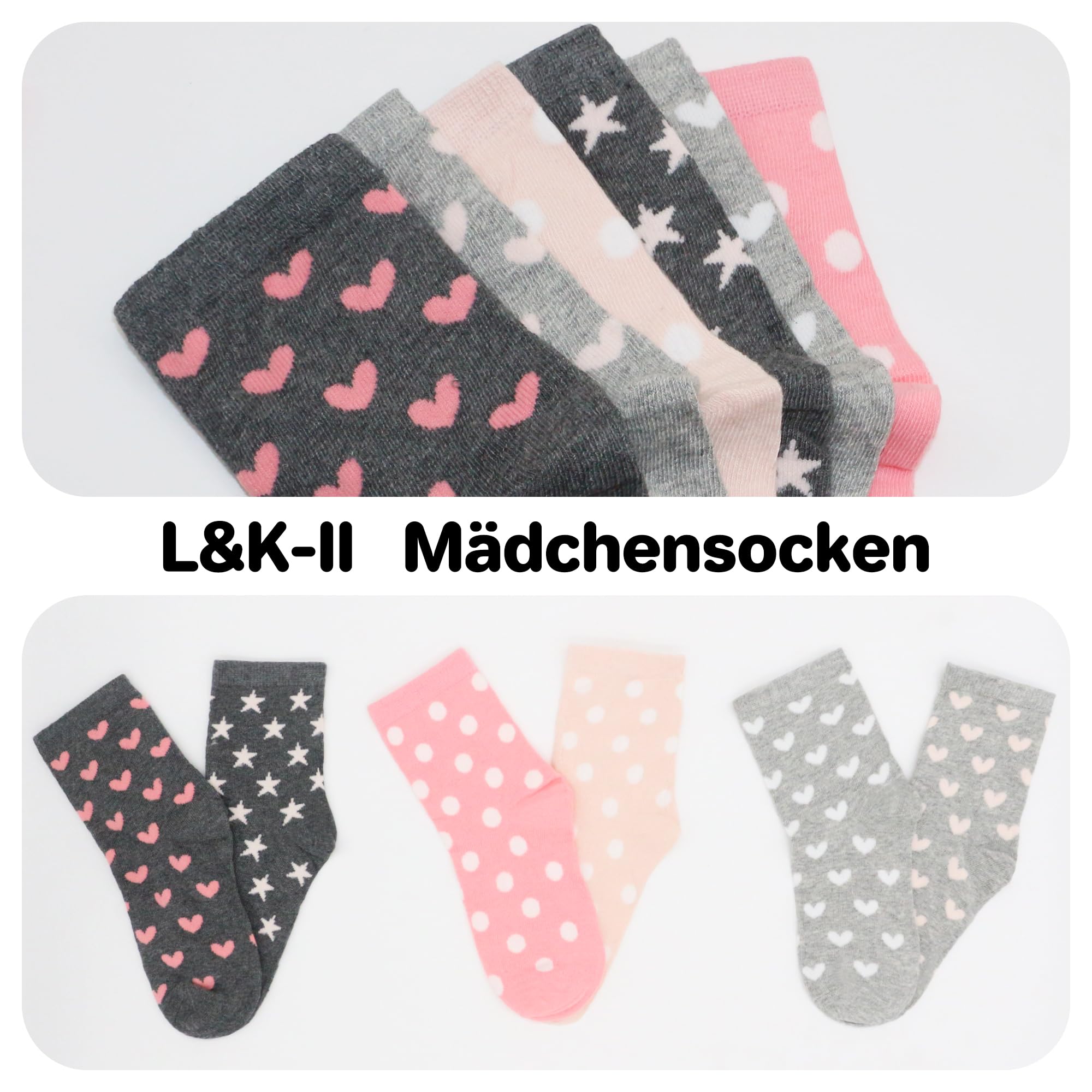 Libella 10/12 szt. dziecięce skarpetki do sneakersów dla dzieci, kolorowe 2108VA