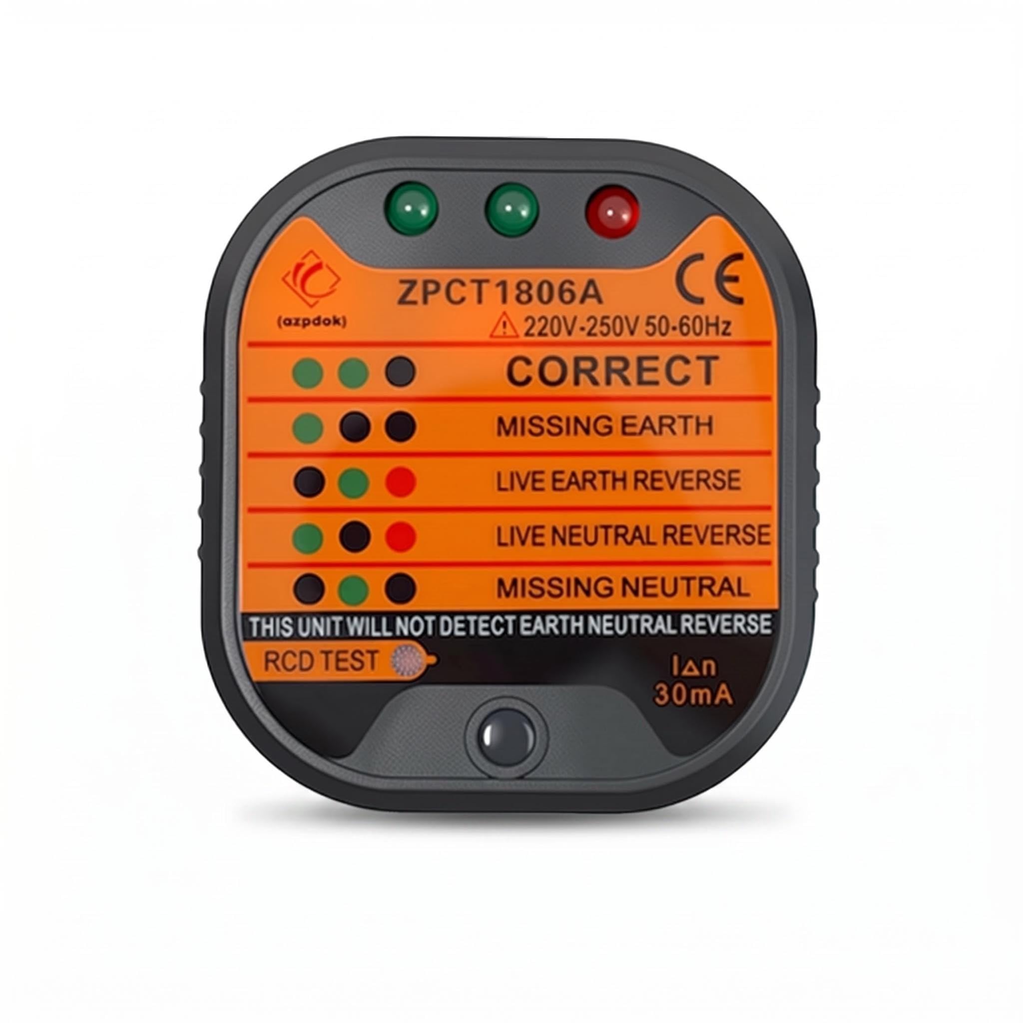 Socket Tester UK 220-250V Electrical Plug Tester Socket, with LCD Indicator, Circuit Tester for Plug Socket Testing for Detecting Polarity Faults and Wiring Issues in Home Office