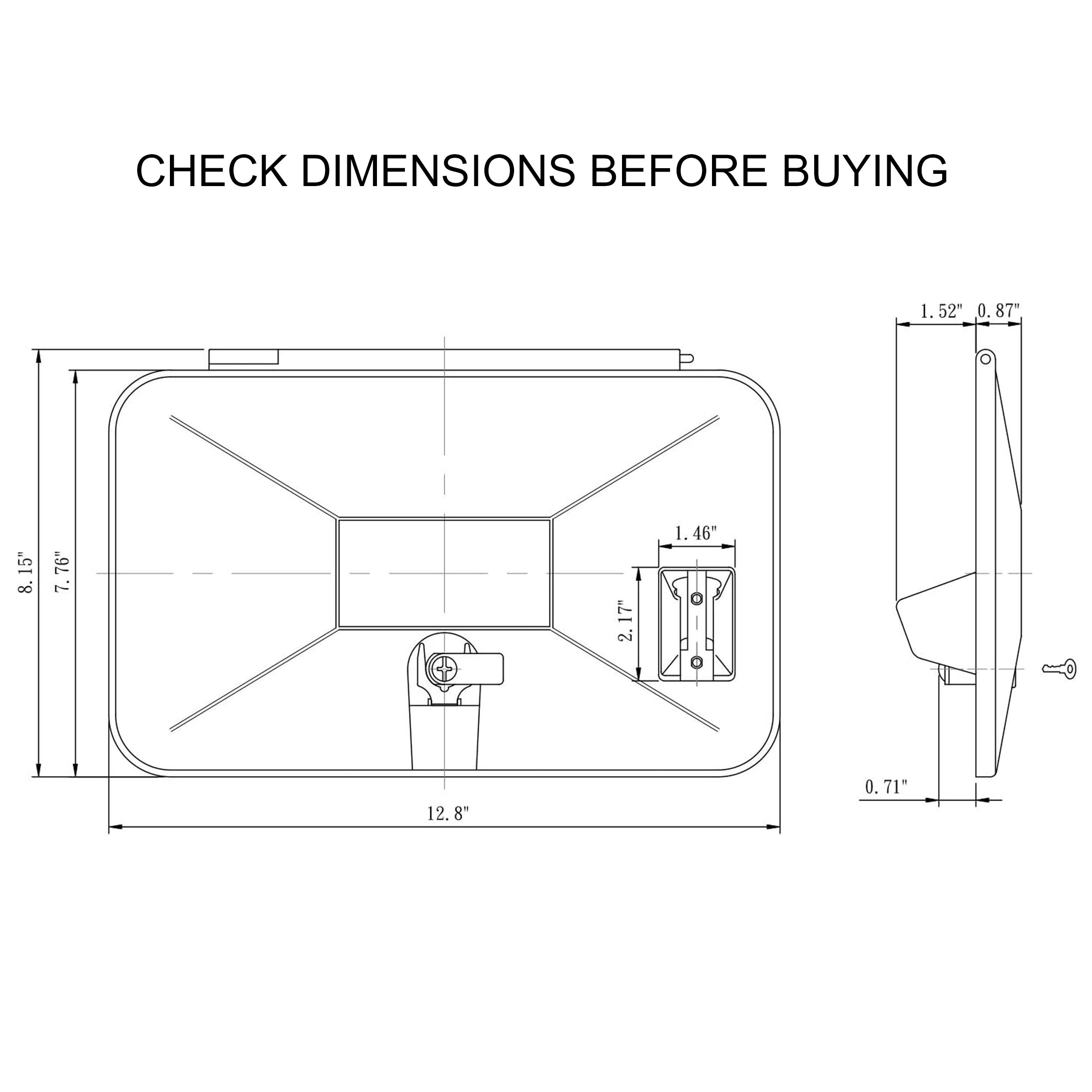 Dura Faucet - Kit de puerta de repuesto con bloqueo para caja de ducha exterior, para cualquier autocaravana, caravana, remolque, quinta rueda (blanco)