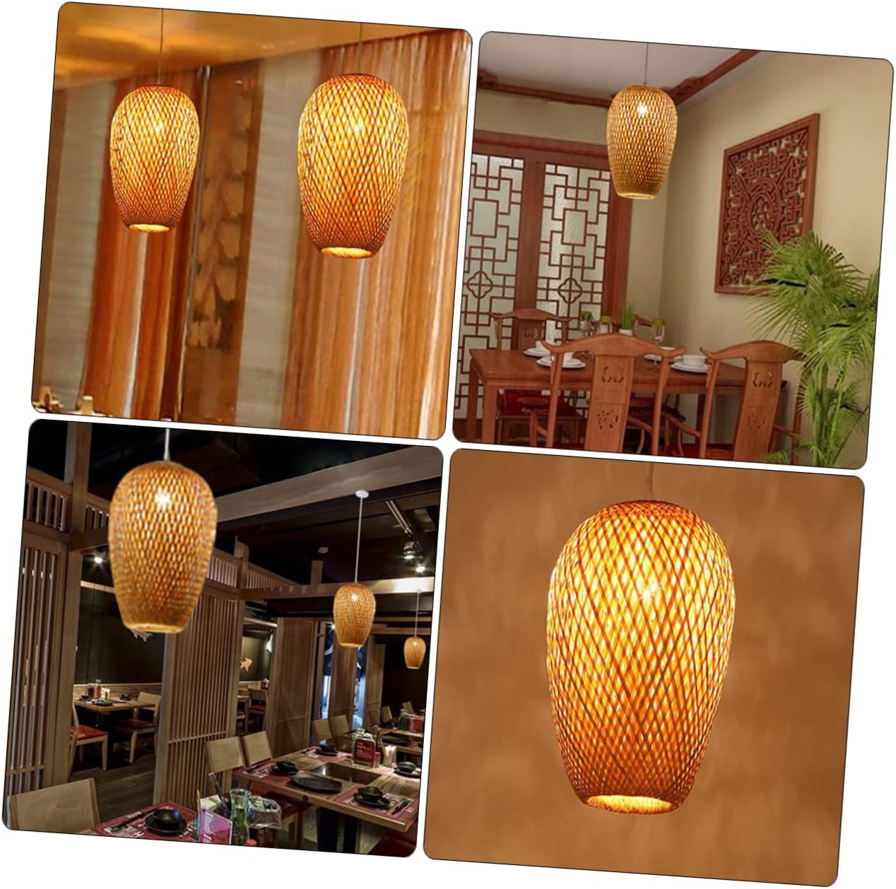 Uonlytech Woven Lamp Shade Rustic Style Lighting Cover for Zen Decor Homes Restaurants and Hotels Lampshade for Cozy Atmosphere