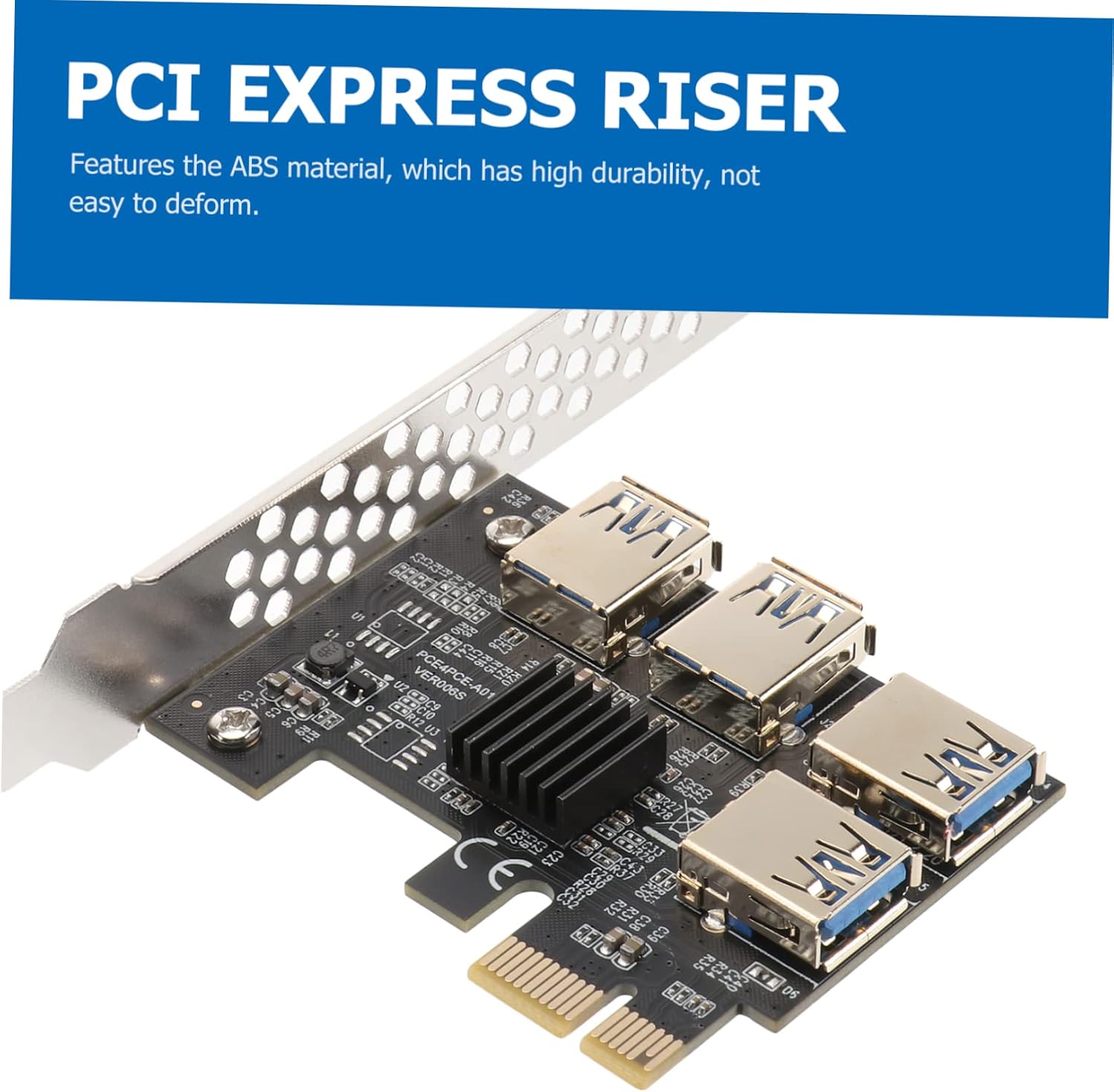 Pci Adapter Card USB Riser Extension to Pci E USB Converter with Plated Connectors and Chassis Fixing for Stable Computer Supply and Enhanced Data Reliability