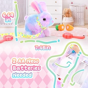 Tagitary Easter Plush Toys Hopping Bunny Stuffed Animal with Sounds,Wiggling Ears,Jumping,Twitching Mouth and Nose,Easter Basket Stuffers Decor School Prize Birthday Gift for Kids