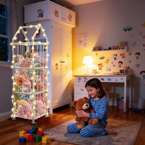 Miniatura 2 de Almacenamiento de Animales de Peluche con Ventosas, Soporte de Animales de Peluche ABS Mejorado, Organizador de Almacenamiento de Juguetes con