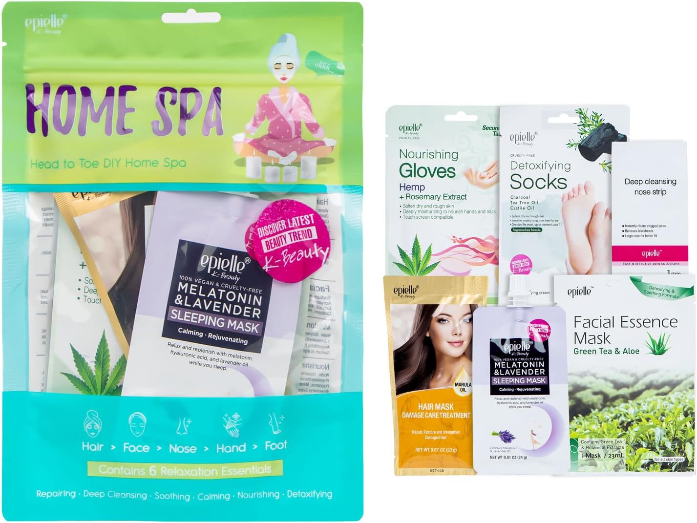 EpielleSkincare Beauty Kit | Korean Beauty | 6 Items Included | Gift set, Spa Gift, Beauty Gift, Spa Day (Home Spa Kit)