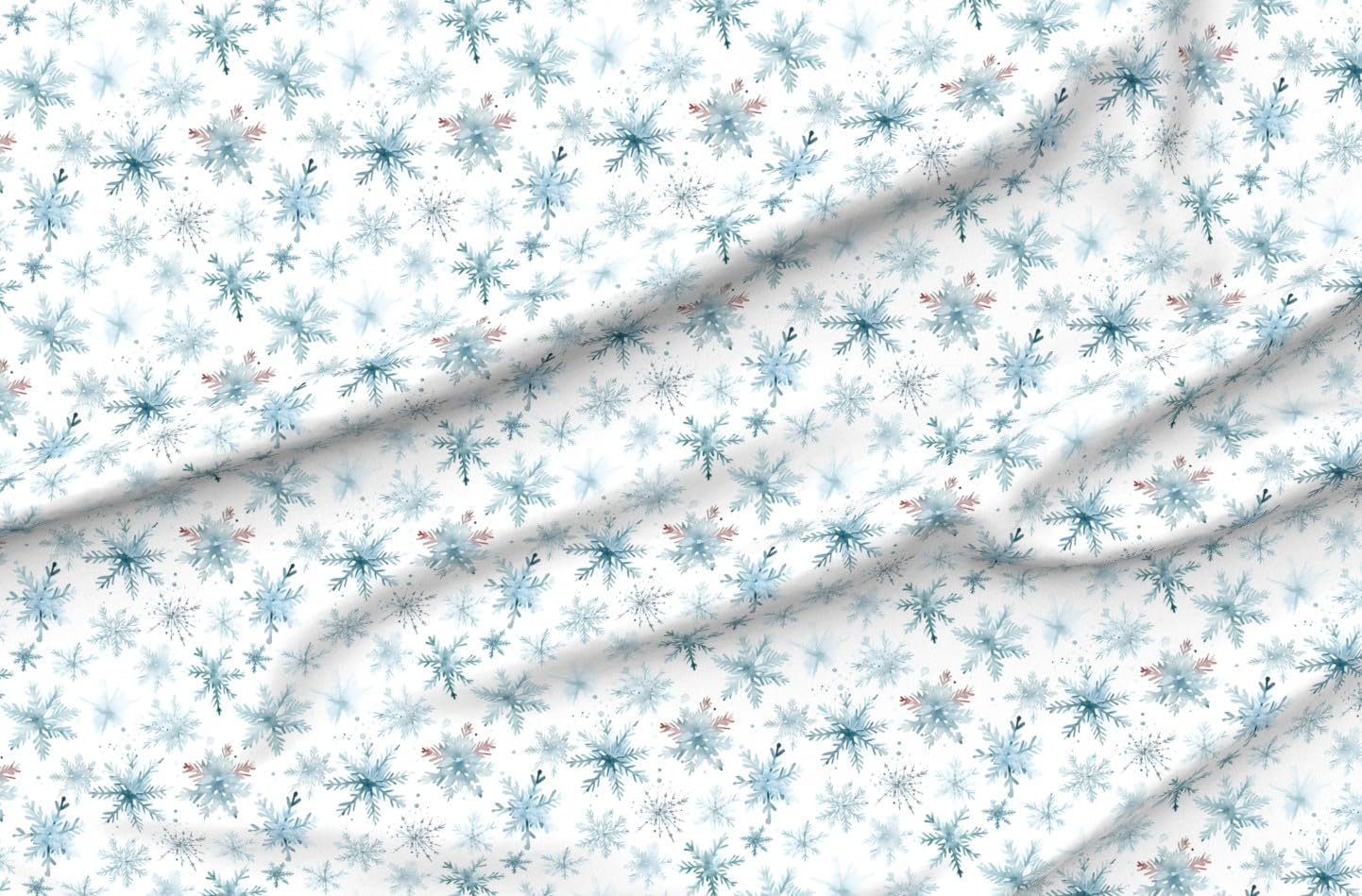 Spoonflower Fabric - Snowflakes Winter Holiday Traditional Christmas Wonderland Gray Blue Printed on Petal Cotton Fabric Fat Quarter - Sewing Quilting Apparel Crafts Decor