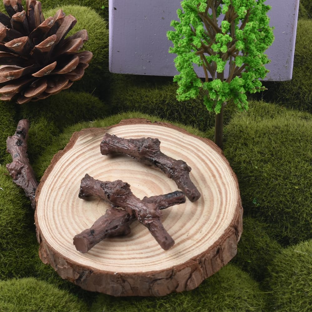 HUIANER Künstliche Baumstumpfzweige – 8 Stück Mini-Feengarten-Figuren Aus Harz