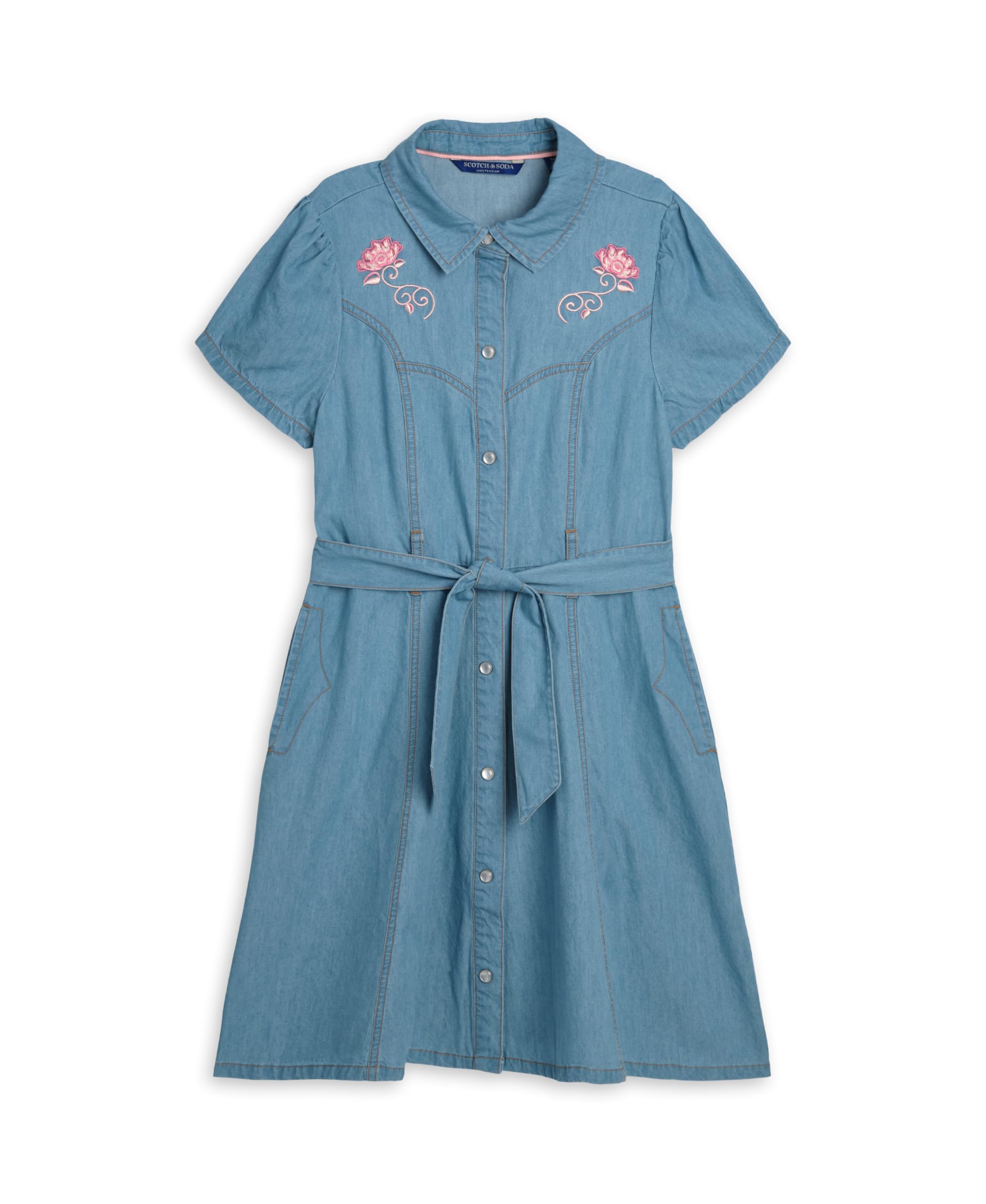 Scotch & Soda Mädchen Summer Midi Dress, One Piece Outfit Lässiges Kleid (1er Pack)