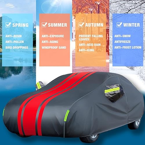 Miniatura 6 de Funda impermeable para automóvil, compatible con Maxus Mifa 9, tela Oxford gruesa, antiarañazos, antiarañazos, excrementos, hojas caídas, polvo,