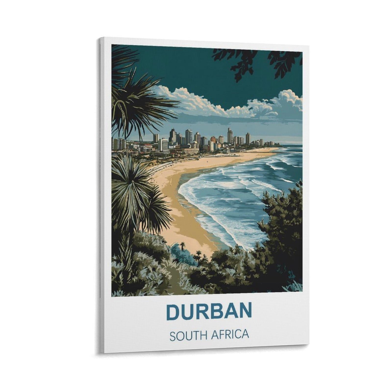 Hsayyiii Frame-Style Durban South Africa Vintage Travel Posters 24X36inch(60X90cm) Canvas Art Poster And Wall Art Picture Print Bedroom Decor