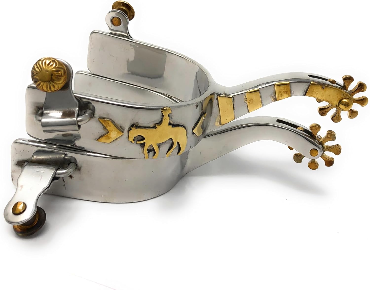 AJ Tack Stainless Steel Offset Pleasure Horse Spurs - Mens
