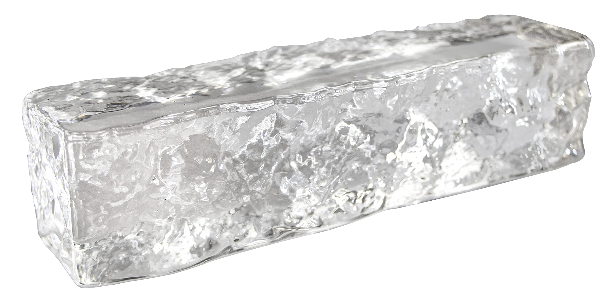 Fuchs Design Kolekcja Crystal Ice, 1 cegła z błyszczącego szkła, ok. 20 x 5 x 5 cm, prawdziwy szklany kamień
