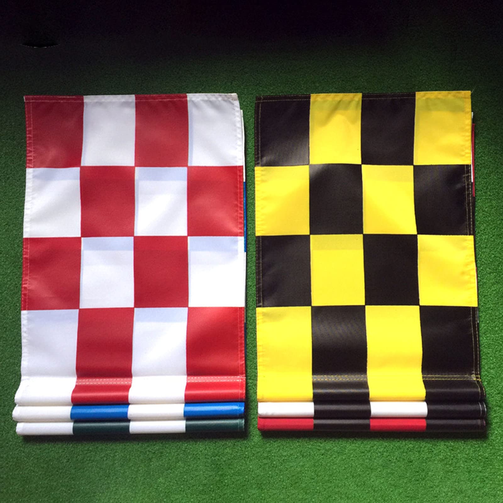 Drapeau de golf avec tube inséré, tous les drapeaux de golf de 50,8 cm de long x 38,1 cm de haut, drapeaux verts pour cour, pelouse, terrasse – Noir et blanc