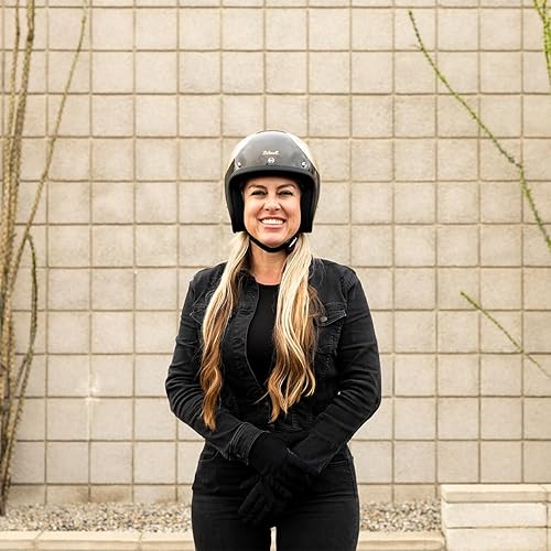 Miniatura 8 de Biltwell Bonanza - Casco de motocicleta de carbón metálico  champán festoneado aprobado por DOT