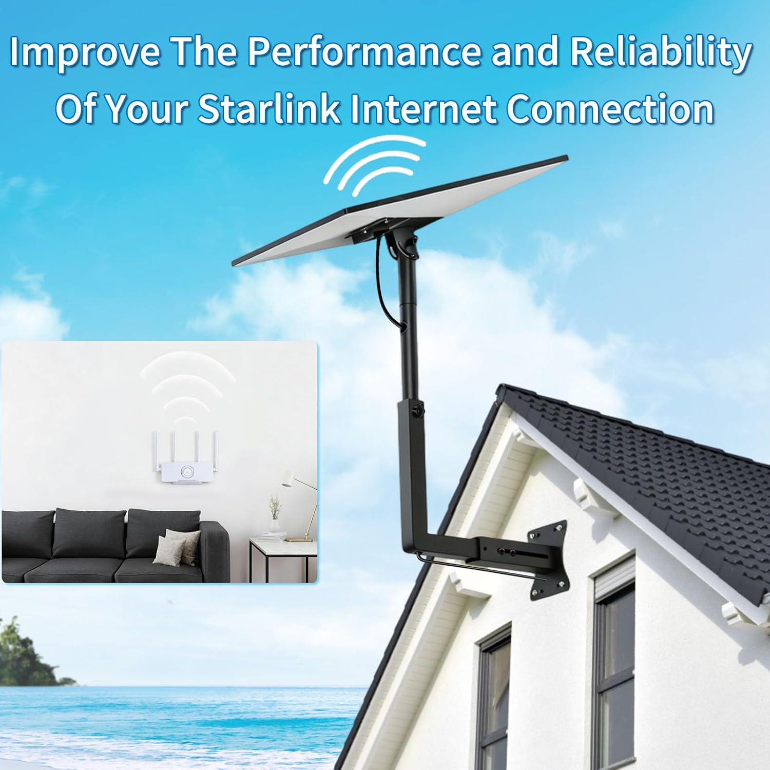 Starlink Mount for Standard 4/4X/Gen 3, Adjustable Mounting Kit