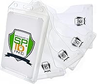 Vista 67 de 5 Pack - Red Hard Plastic Badge Holder Vertical - Side Load 2 Card Protector - Multiple Card ID Badge Holders - Heavy Duty Rigid/Hard Plastic by