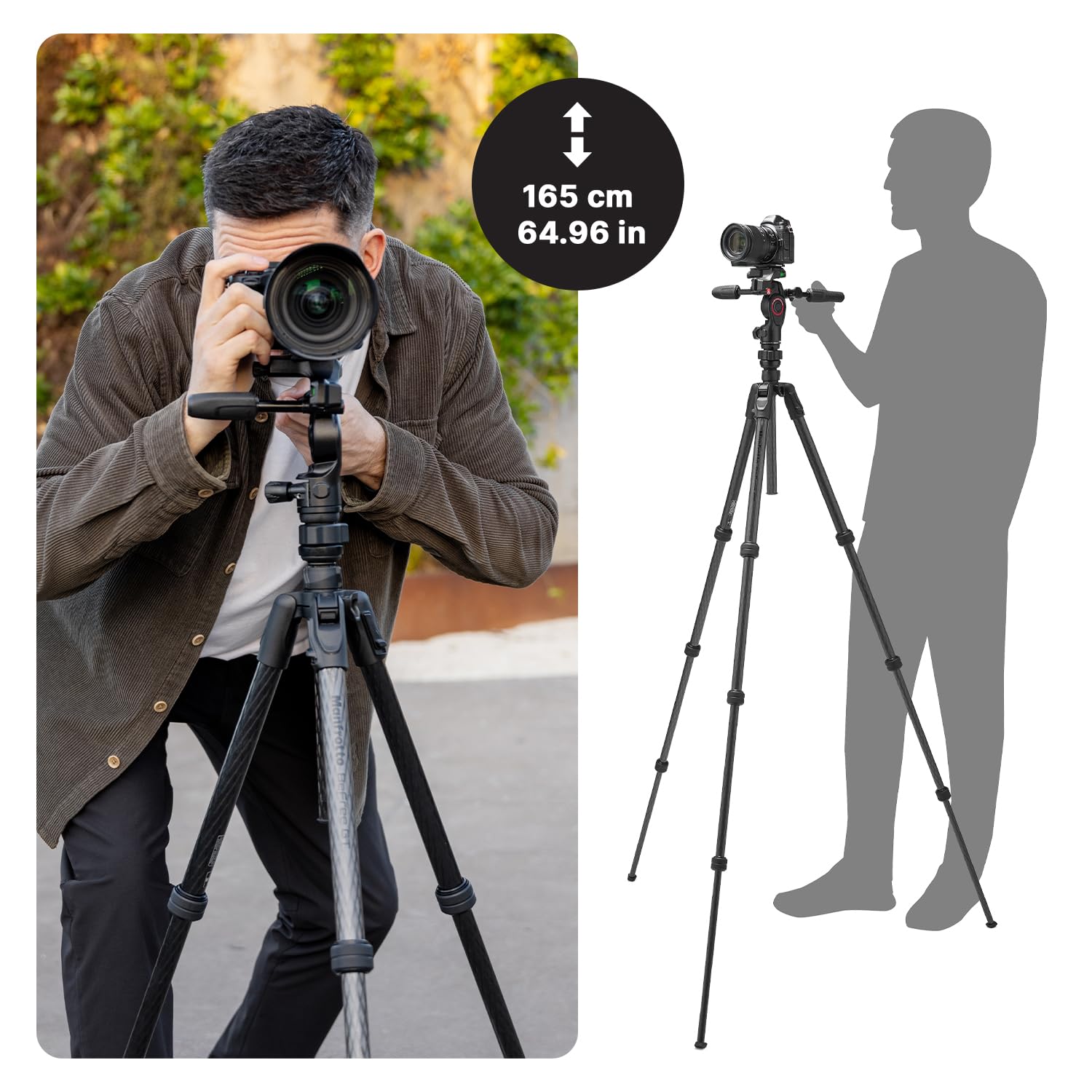 MANFROTTO Kit Trépied BEFREE GT PRO Carbone + rotule 3D