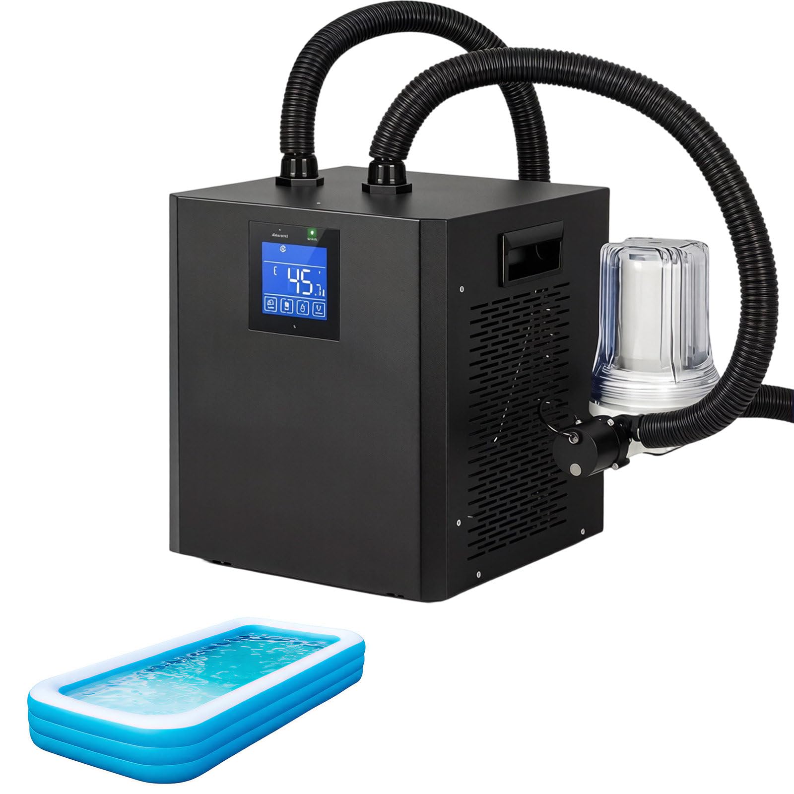 DzkZen Cold Therapy Cold Water Machine,Ice Bath Rehabilitation Chiller with External Filter & Double Water Pump,for Patios,Backyard Cold Plunge Setups