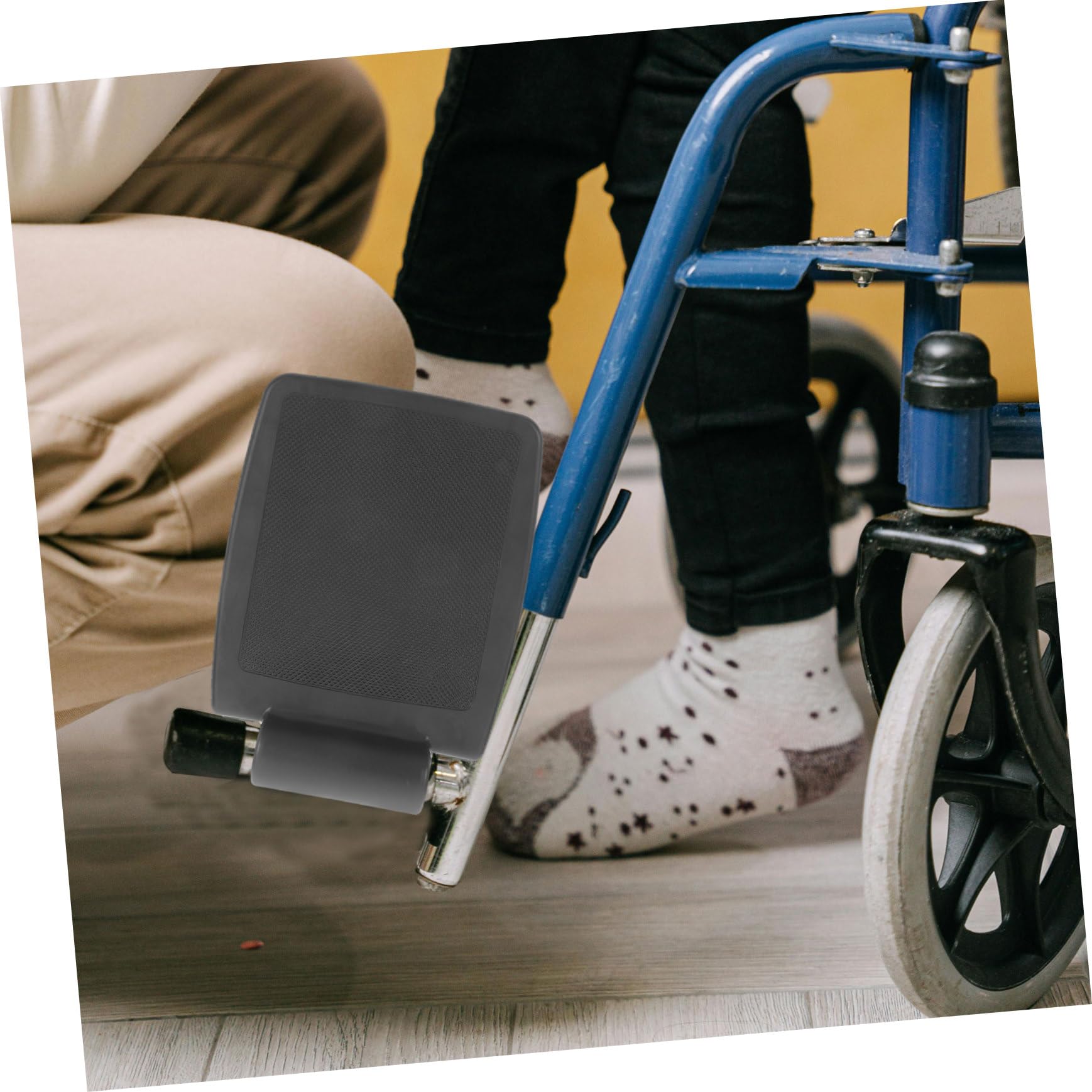 Reposapiés Para Silla De Ruedas 2 Piezas Pedal Resistente Negro Plataformas Elevadoras Seguridad Comodidad Personas Mayores Cuidado Diario