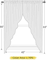 Vista 4 de NICETOWN Cortinas elegantes con caída de cascada para dormitorio, cortinas con jareta para barra estilo granja para sala de estar, cortinas rústicas