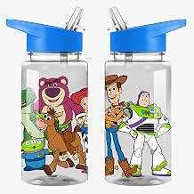 TDL Official Kids Water Bottle 450ml – BPA-Free Plastic, Leakproof, Flick-Top Lid with Straw – Character Design Bottle for School, Nursery, Travel & Sports (Toy Story)