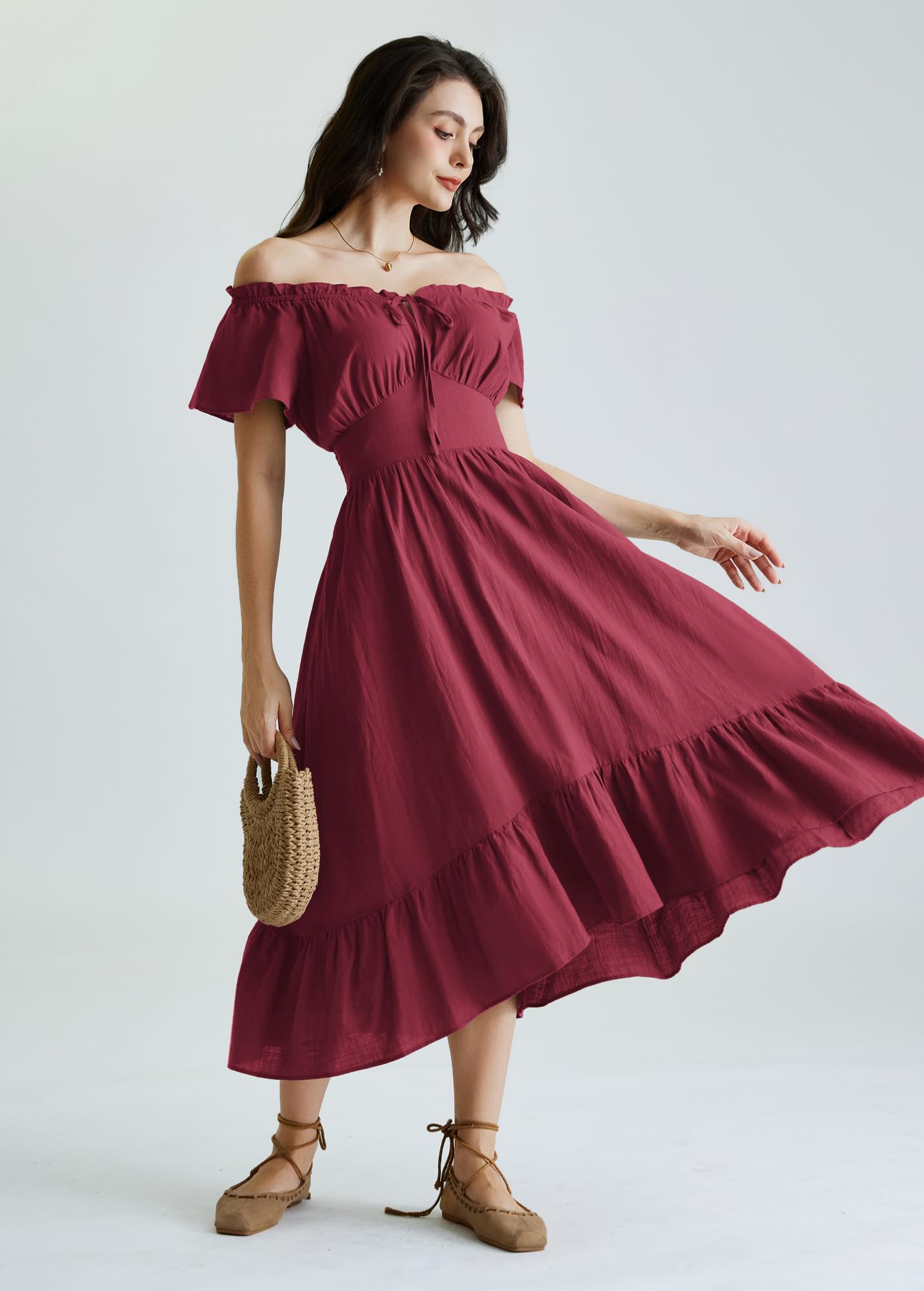 Scarlet Darkness Abito rinascimentale da donna con spalle scoperte e abiti western