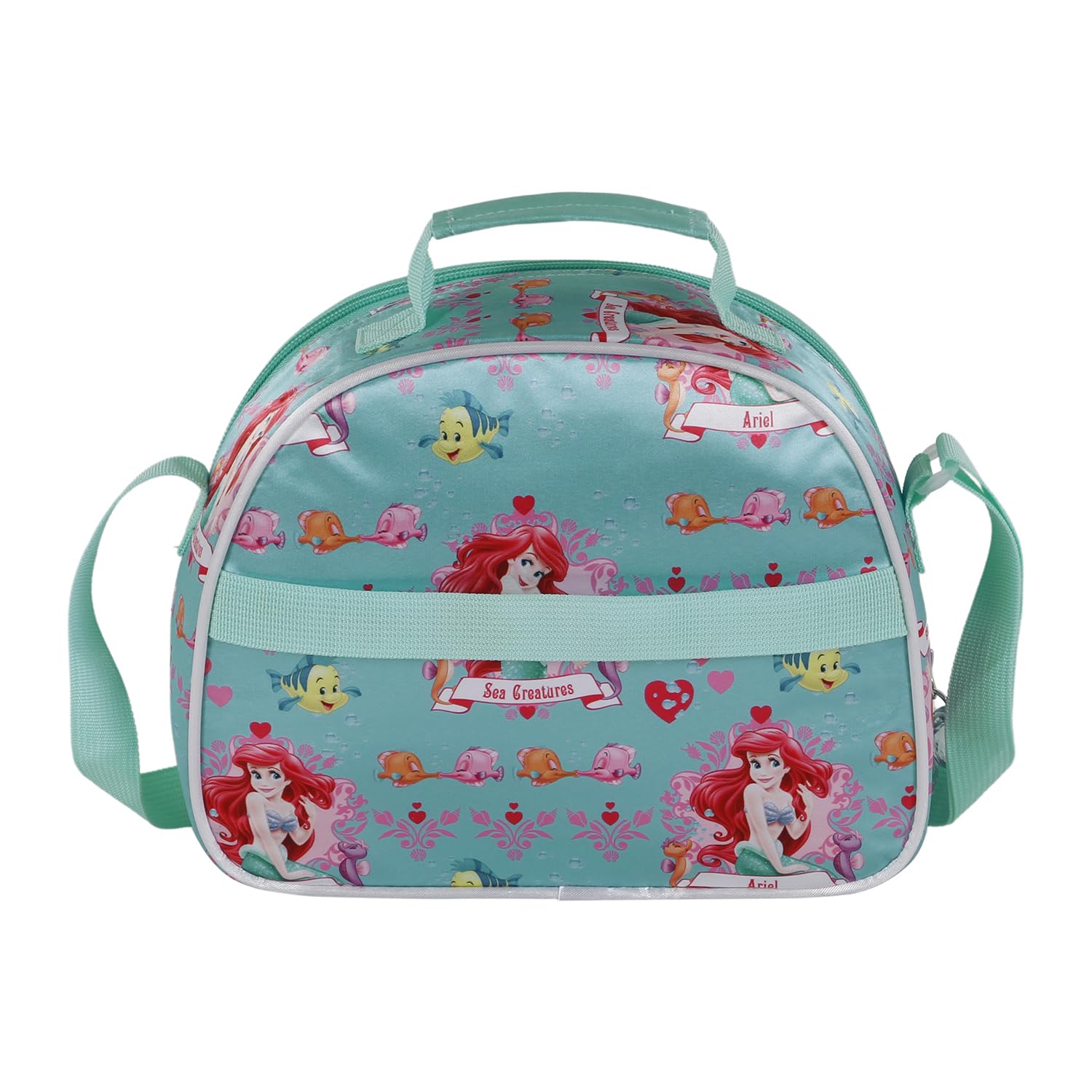 Disney Princesas, Bolsa Portamerienda 3D, 25.5 x 20 cm, Azul Ariel
