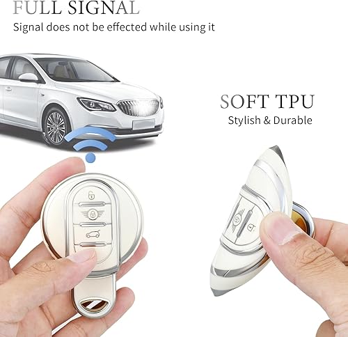 Miniatura 5 de OFFCURVE Funda para llavero BMW Mini, compatible con BMW Mini Cooper S D SD F56 F55 F54 F57 F60 R55 R55 R56 R57 R58 R59 R60 S Roadster Smart Key Fob