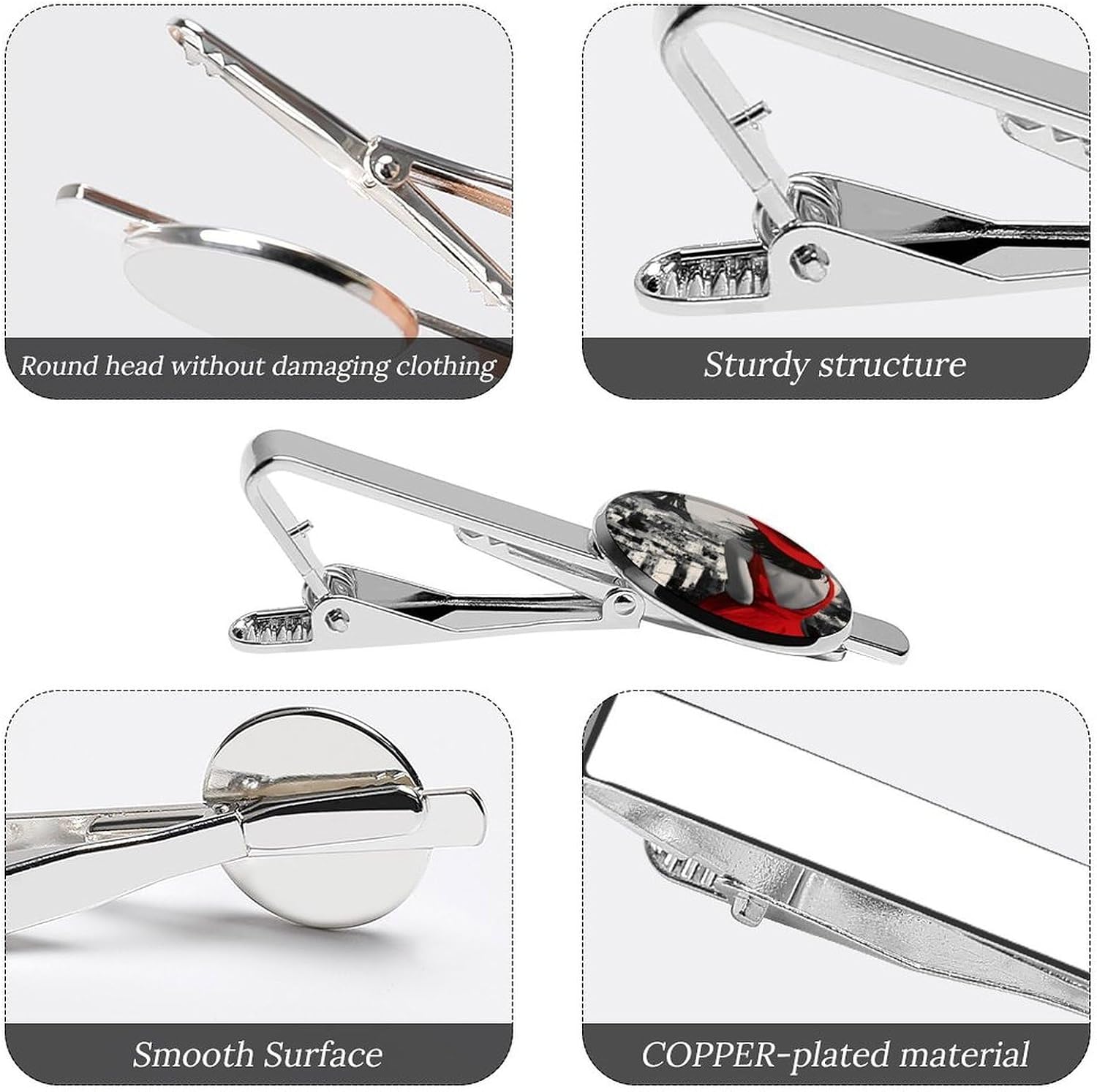 Eiffel Tower Red Dress Classic Tie Clips for Men 2 Pack image 3