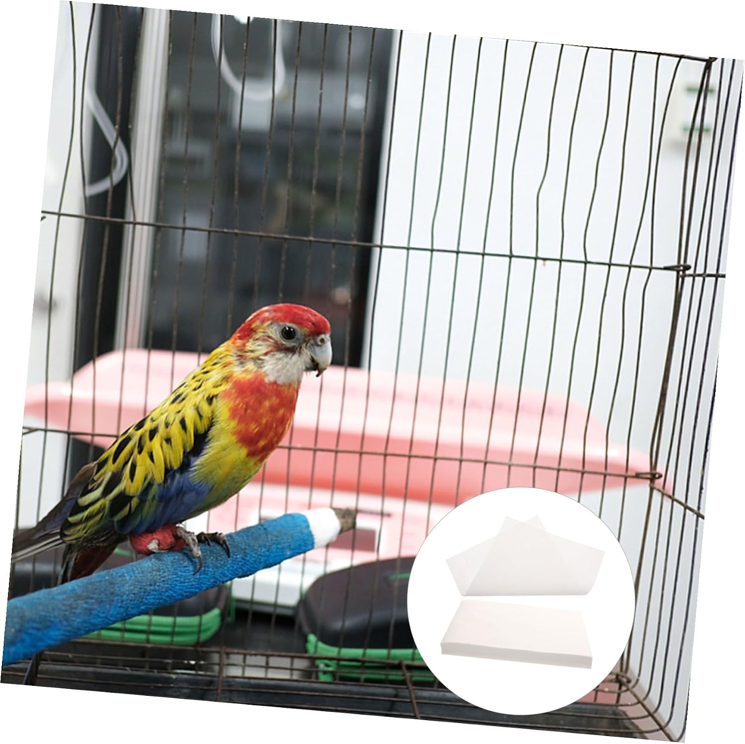 Abaodam 100pcs Bird Cage Urine Pad Absorbent Cushion for Parrots Liner for -up Convenient Birdcage Mat for Environment