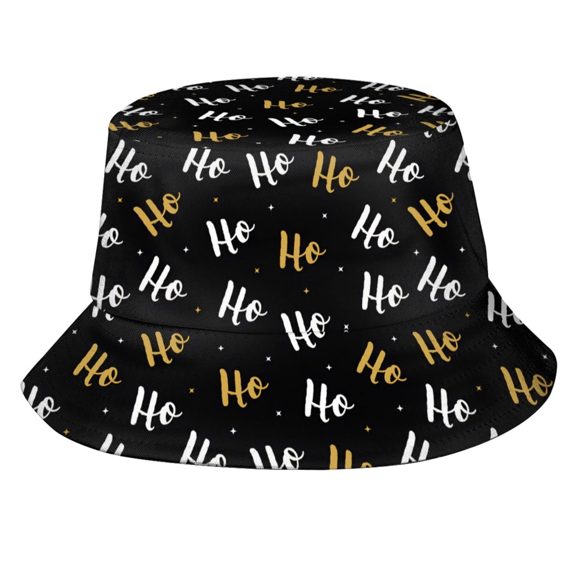 Aooedm Unisex Ho Ho Ho Christmas 3 Merry Christmas Bucket Hat Ho Ho Ho Hats Funny Xmas Decoration Fisherman Cap For Adults Teens