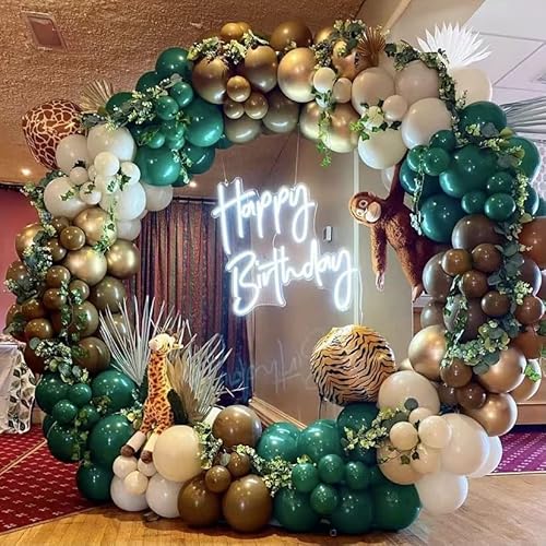 Bojoy 9.5Ft Wedding Arch Balloon Arch Stand, Circle Backdrop Stand, Golden Metal Round Balloon Arch Kit Decoration, For Birthday Party Decoration, Baby Shower Photo Background Decoration #TOP4