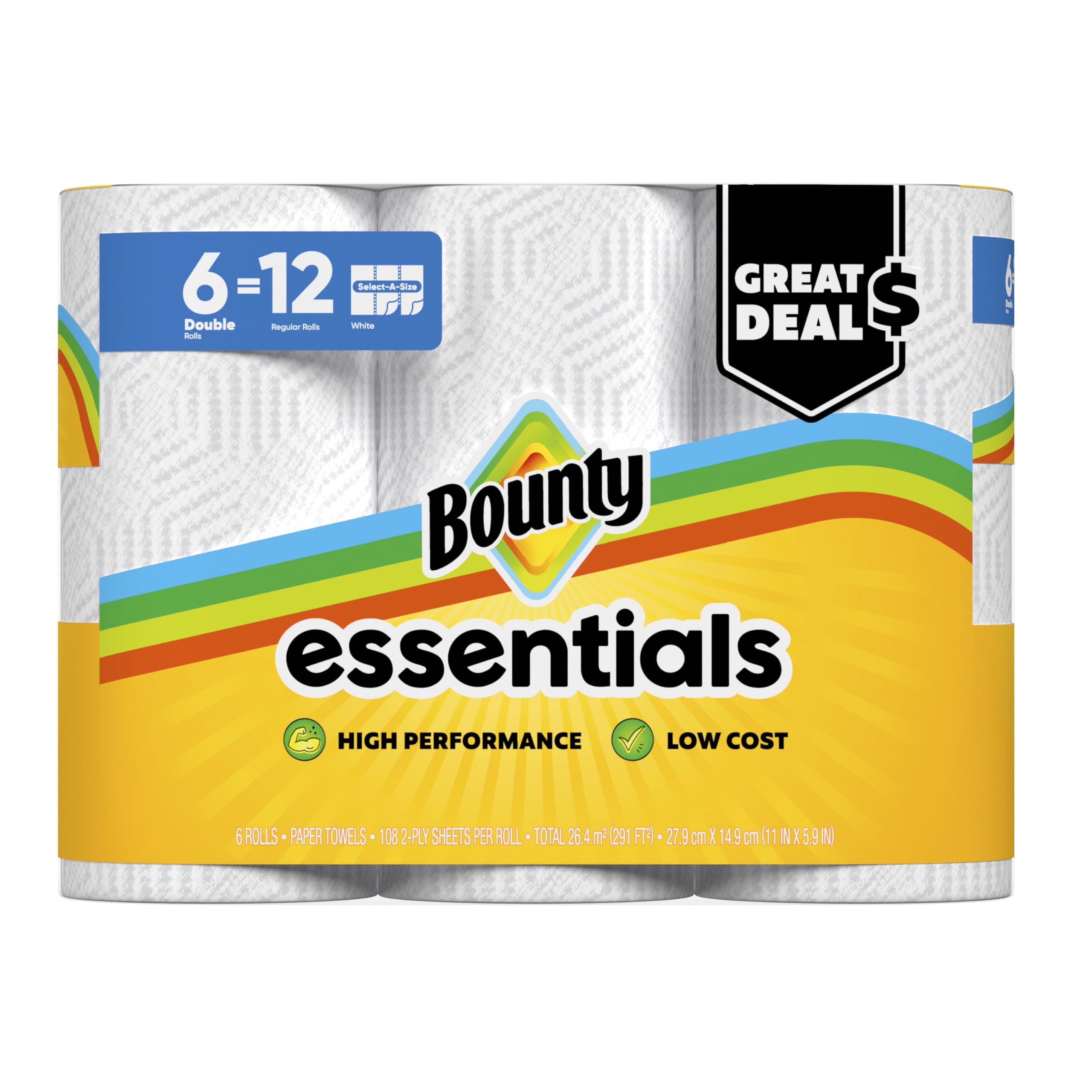 Bounty Essentials Paper Towels - 6 Rolls -12