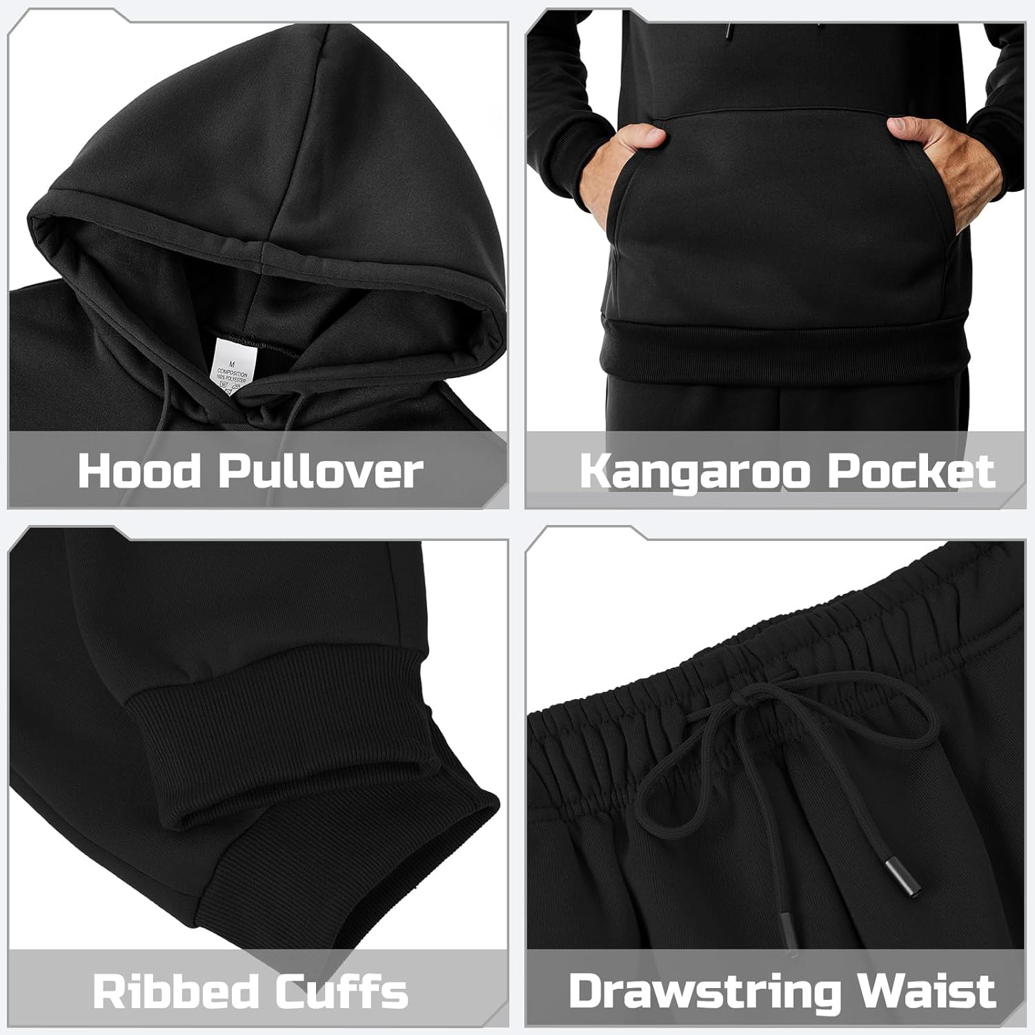 Men's Tracksuits 2 Piece Casual Long Sleeve Sweatsuits Athletic Hoodie and Sweatpants Set Jogging Suit - Image 6