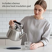 Vista 6 de Tea Kettle, Whistling Stovetop Tea Kettle, Large Capacity Teapot Suits for All Heat Source, Professional Fast Heat Technique Teapot with Thick Body