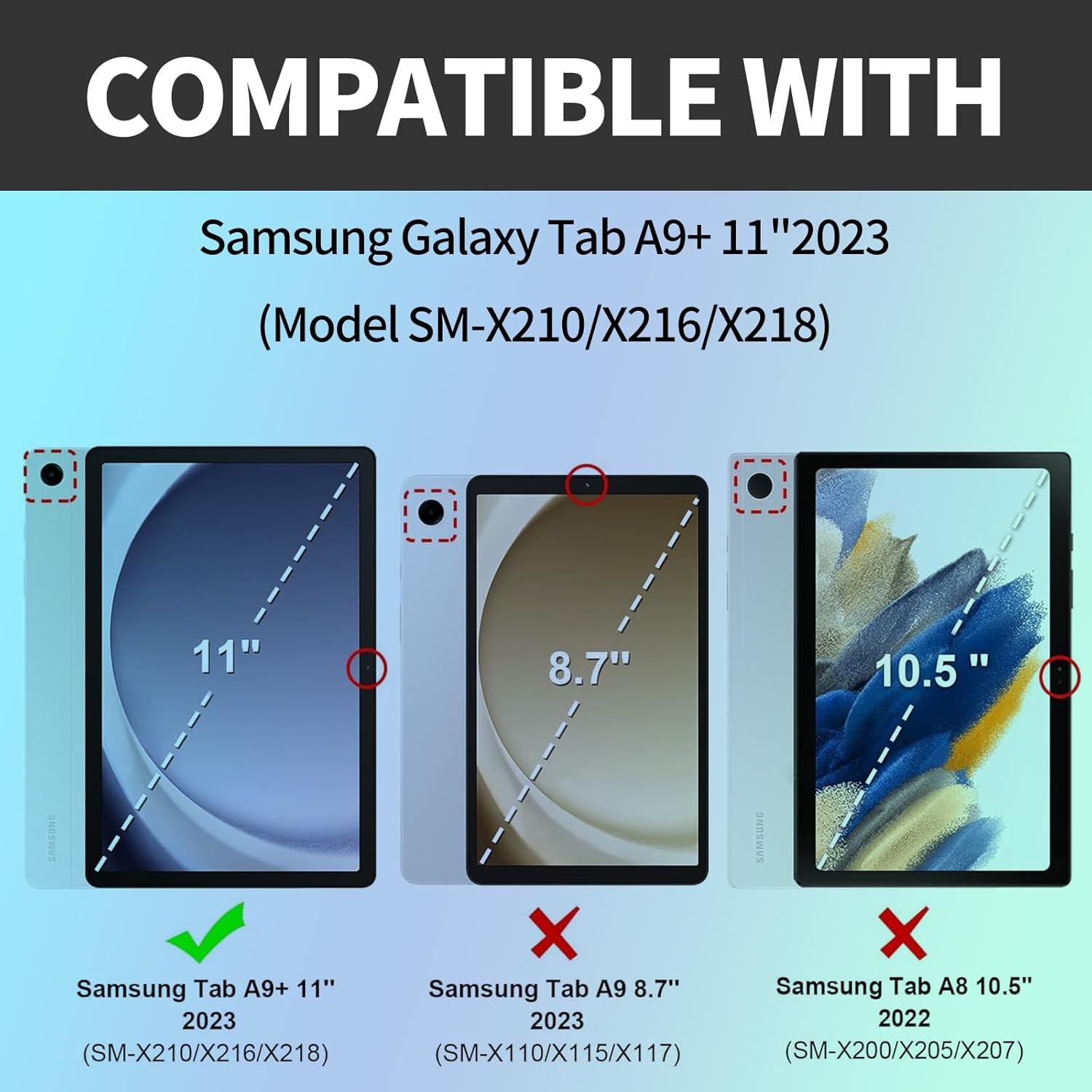 Case for Samsung Galaxy Tab A9+ / A9 Plus 11 Inch 2024 2023-360 Degree Rotating Multi-Angle Viewing Protective Cover with Auto Sleep/Wake,Butterfly Tiger