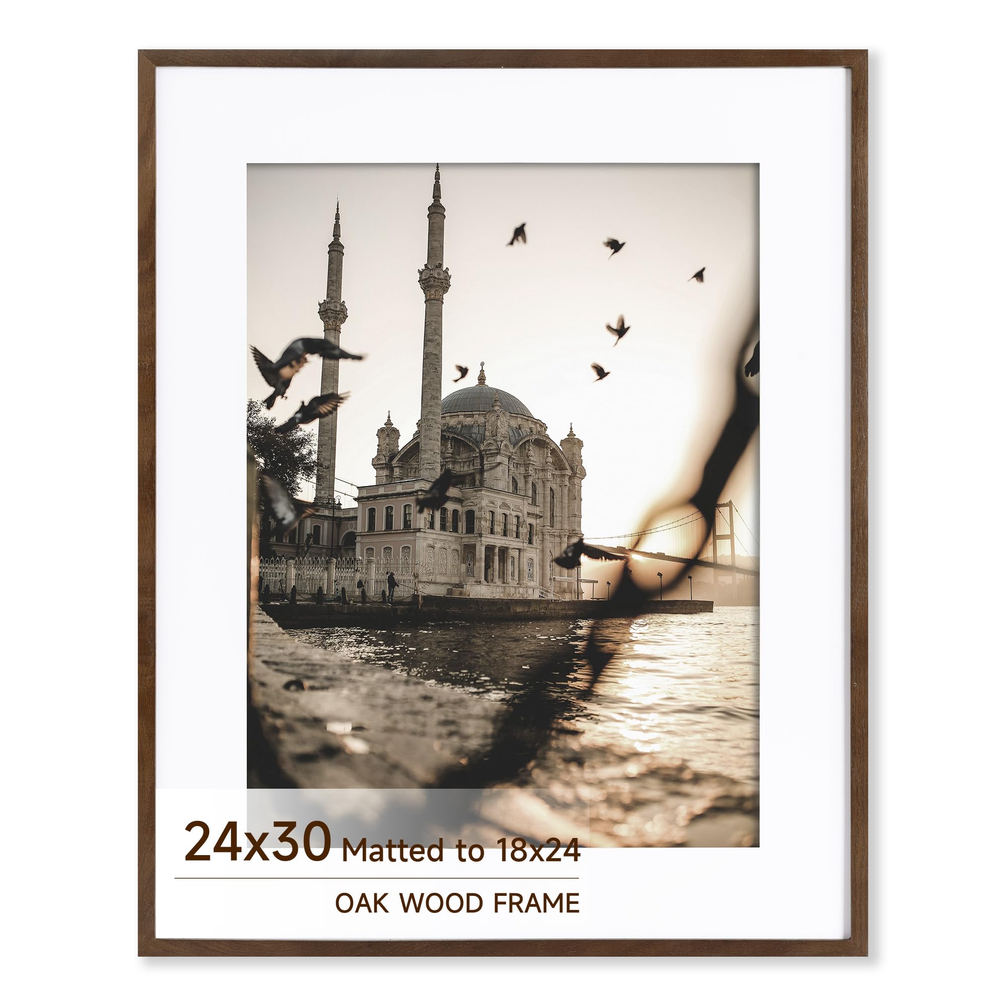 Amazon.com: Axeman 24x30 Picture Frame, Walnut | Minimalist 24x30