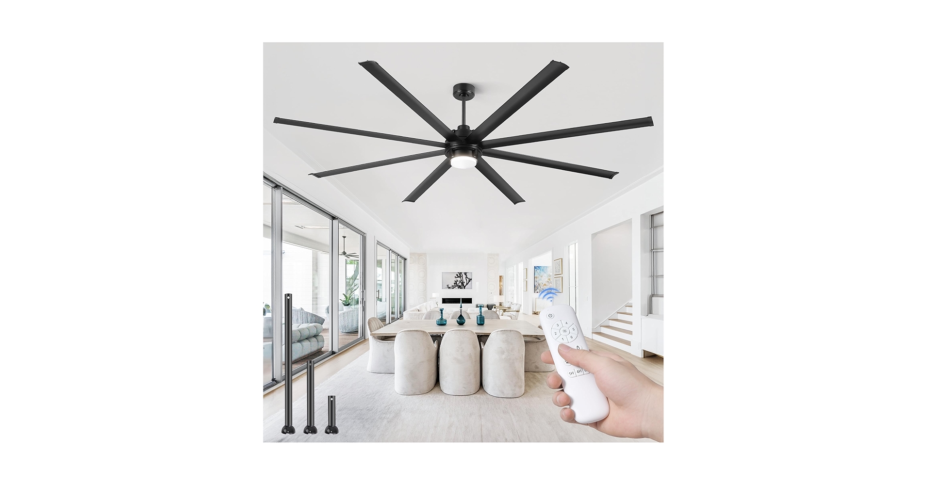 Fanbulous 100 Inch Large Ceiling Fans with Lights and Remote