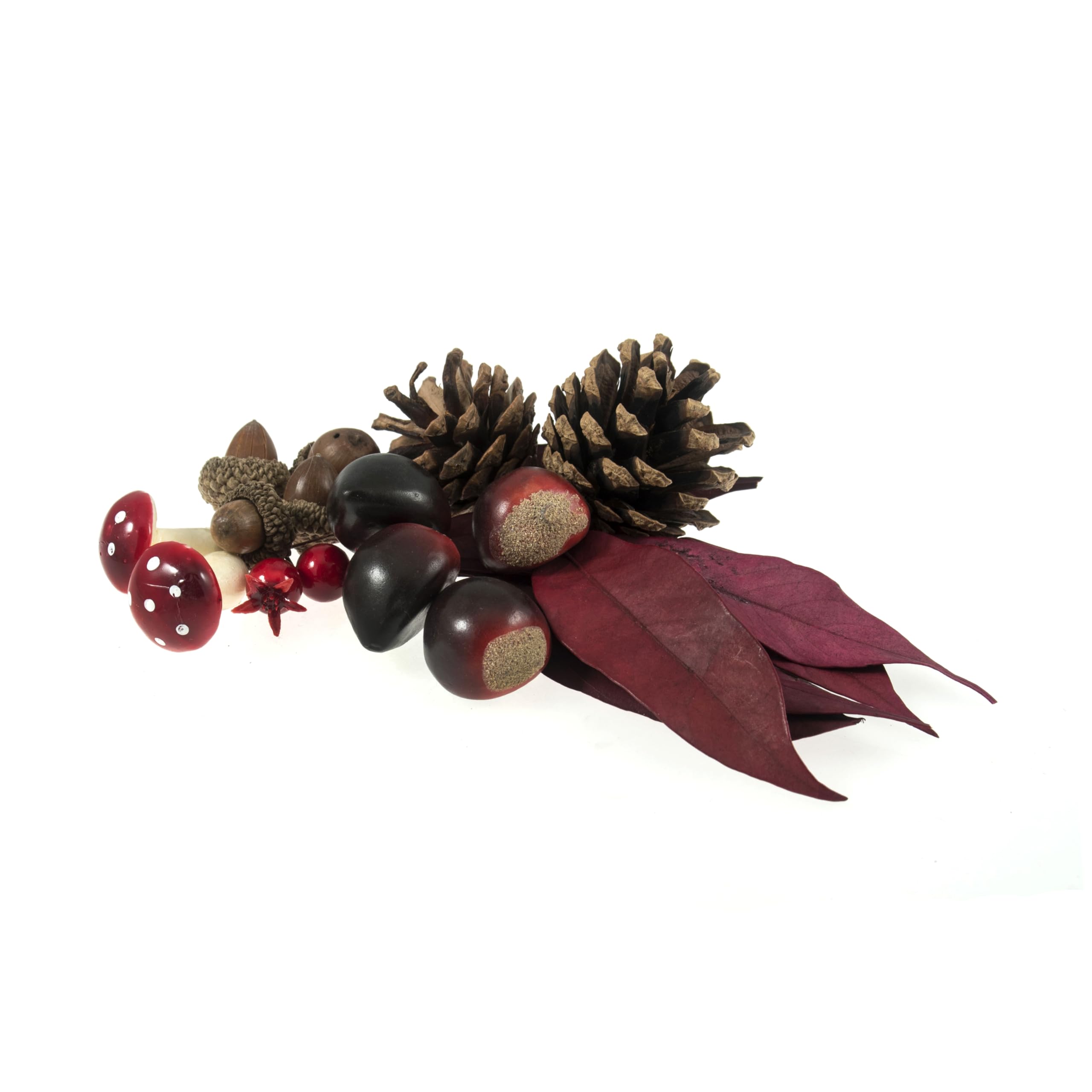 Artificial Toadstool Mix Bag - Autumn Leaves Pinecones Acorns - 50g Mix
