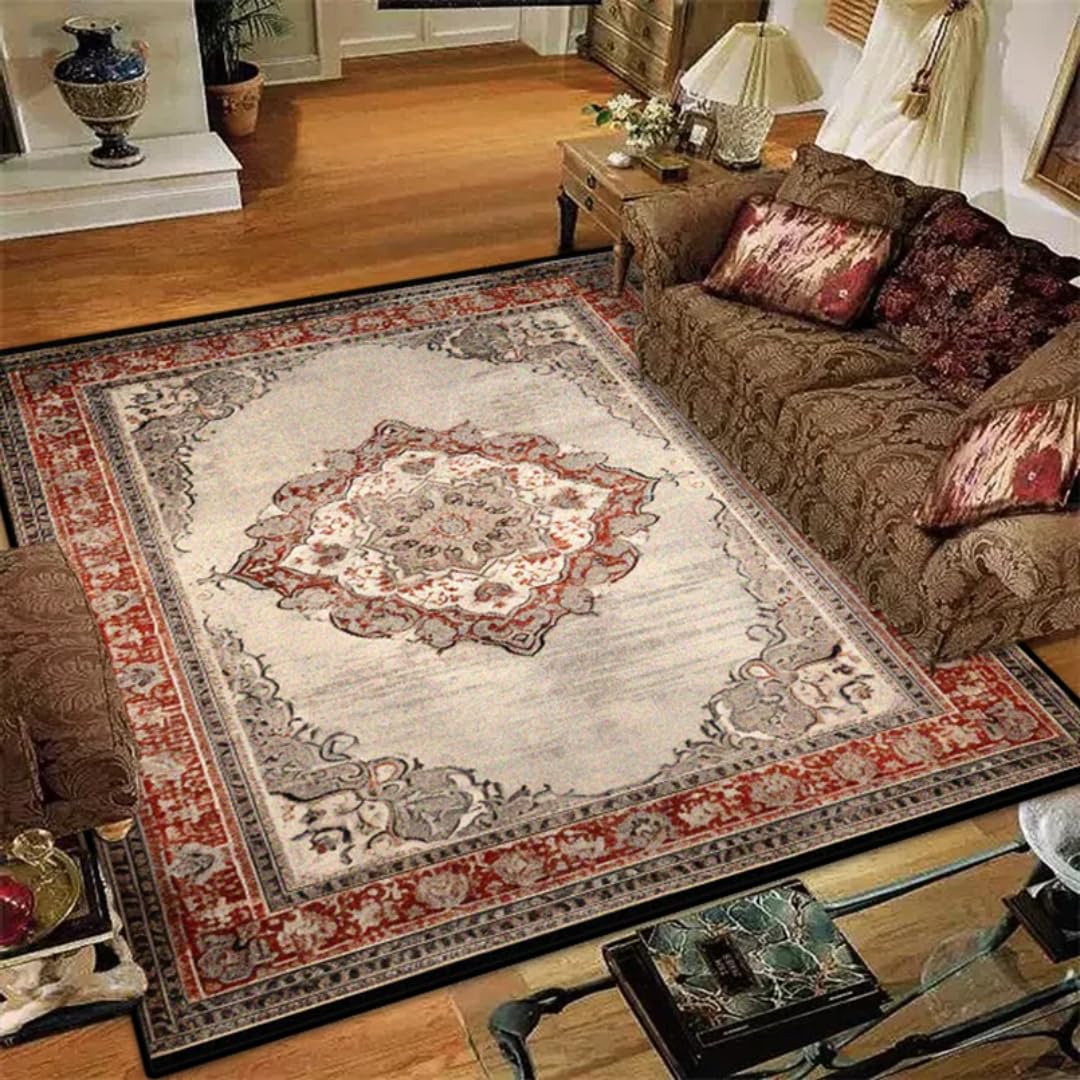 Tapis de sol lavable pour table basse, décoration salon et bureau rétro
