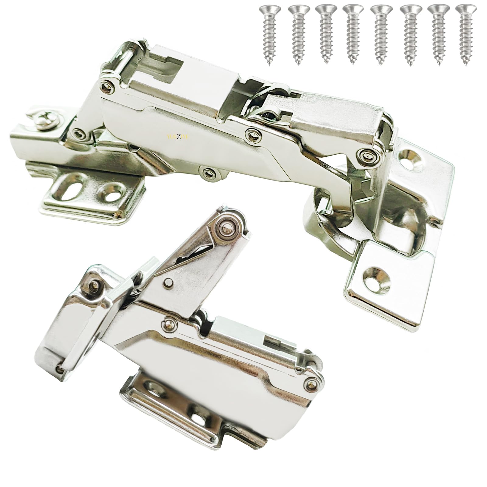 2 pieces/180 Degree Softs Closed Cabinets Hinges (Full Coverage)/180 ° Cabinet Door Hinges/Hidden Frameless YUEZIYE Kitchen cabinets/Wardrobe Folding/（Undamped Hinge）